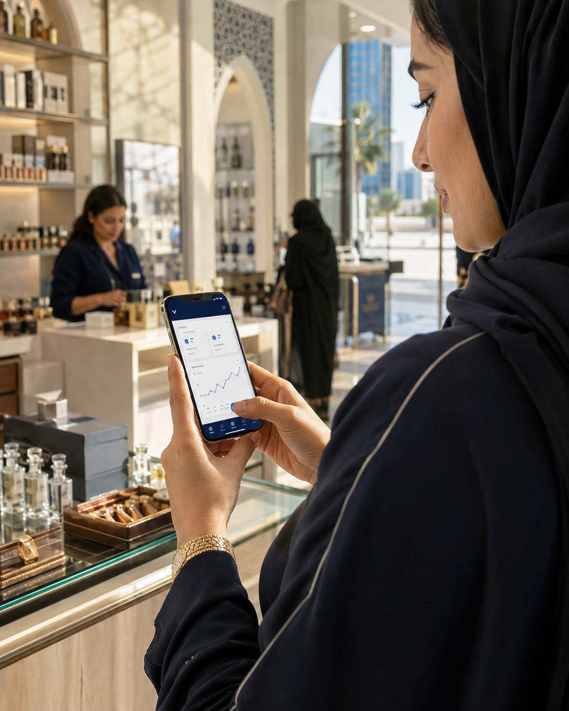مديرة تتابع VAREX من تطبيق الموبايل
